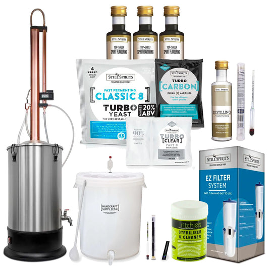 STARTER KIT with Next Generation Still Spirits Turbo 500 (T500) Copper Distillery Kit + 3 YEAR WARRANTY